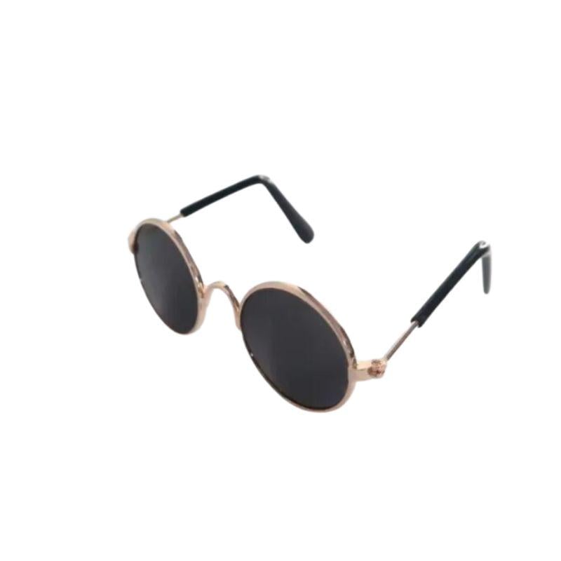 Очки солнечные No.1 для собак в металлической оправе 8 см Черный в золотом (1B0730)