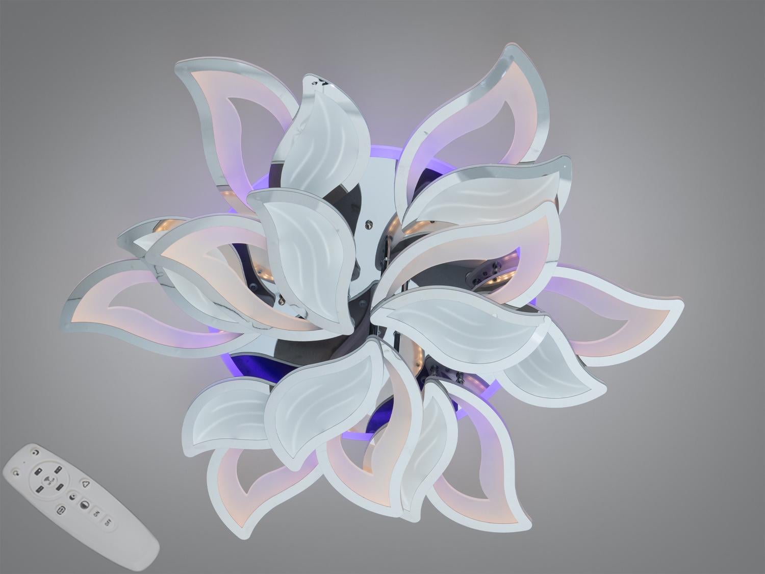 Люстра потолочная LED Diasha 6+3/225 W/пульт/димер Хром (9033/6+3HR LED 3color dimmer)