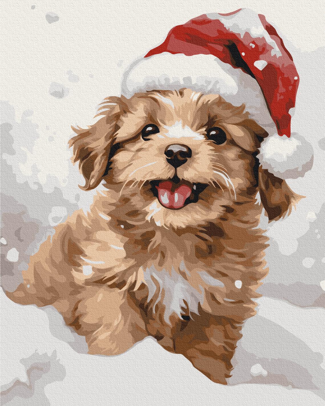 Картина по номерам Brushme Снежный щенок 40x50 см (BS53838)