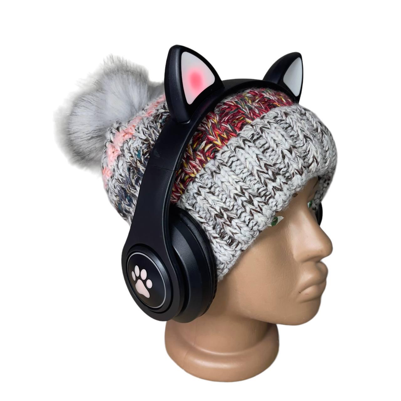 Навушники дитячі Cat Ear В39М підсвічування/FM-радіо/MicroSD/Bluetooth Чорний - фото 5