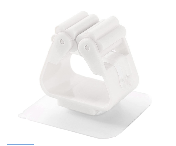 Держатель для швабры настенный самоклеящийся универсальный пластик Белый (31483180)