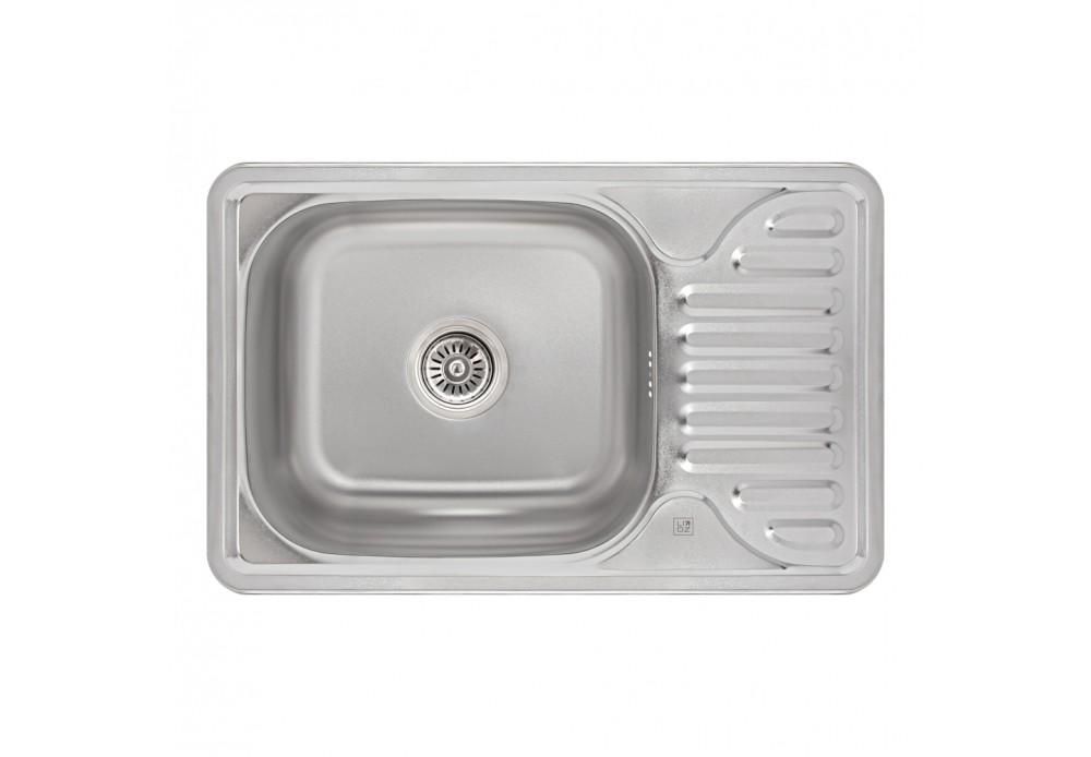 Кухонна мийка Lidz 6642 0,8 мм Satin (LIDZ664208SAT)