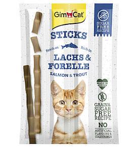 Лакомства для кошек GimCat Sticks grain-free палочки с лососем и треской 4 шт. х 20 г (400778)