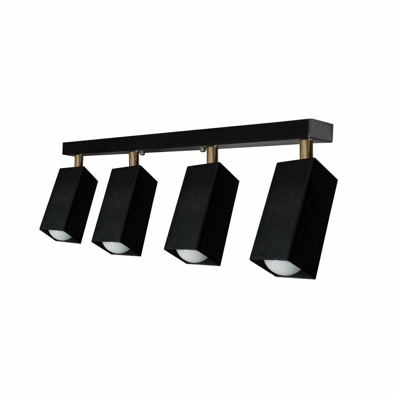 Светильник спот MSK ELECTRIC Crocus с поворотными плафонами под четыре лампы Е27 Черный (SQ 1105-4)