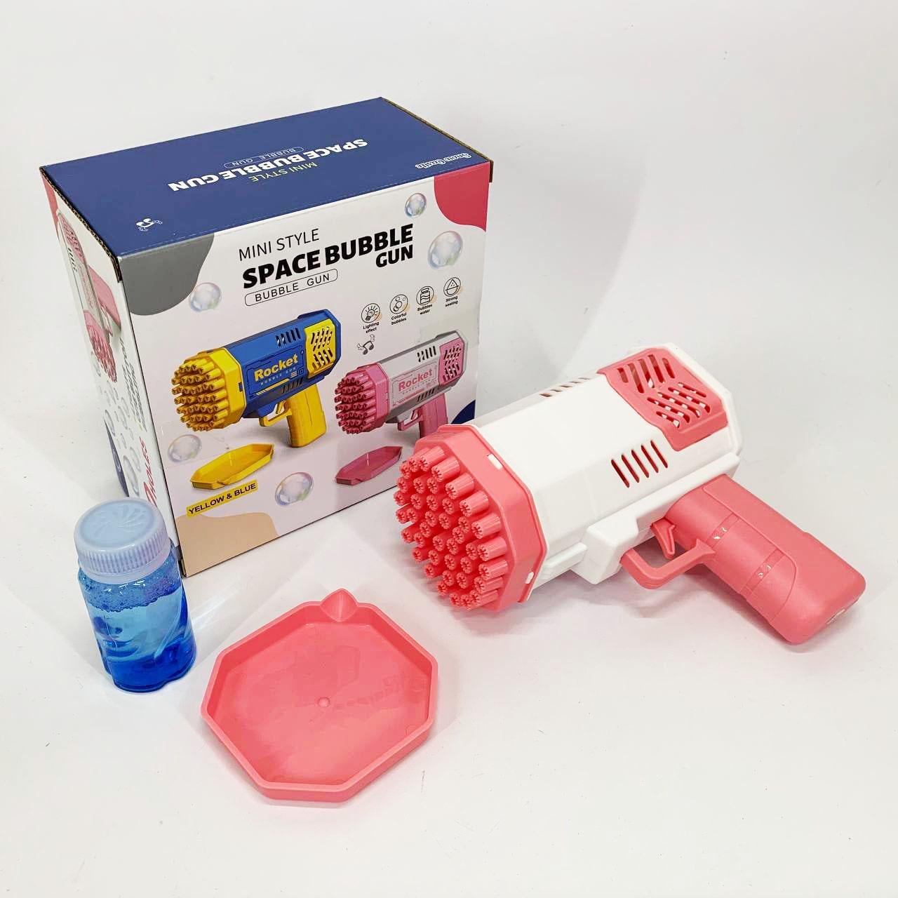 Пістолет дитячий мильні бульки Rocket Bubble Gun автоматичний 15,8 см Рожевий (13353454)