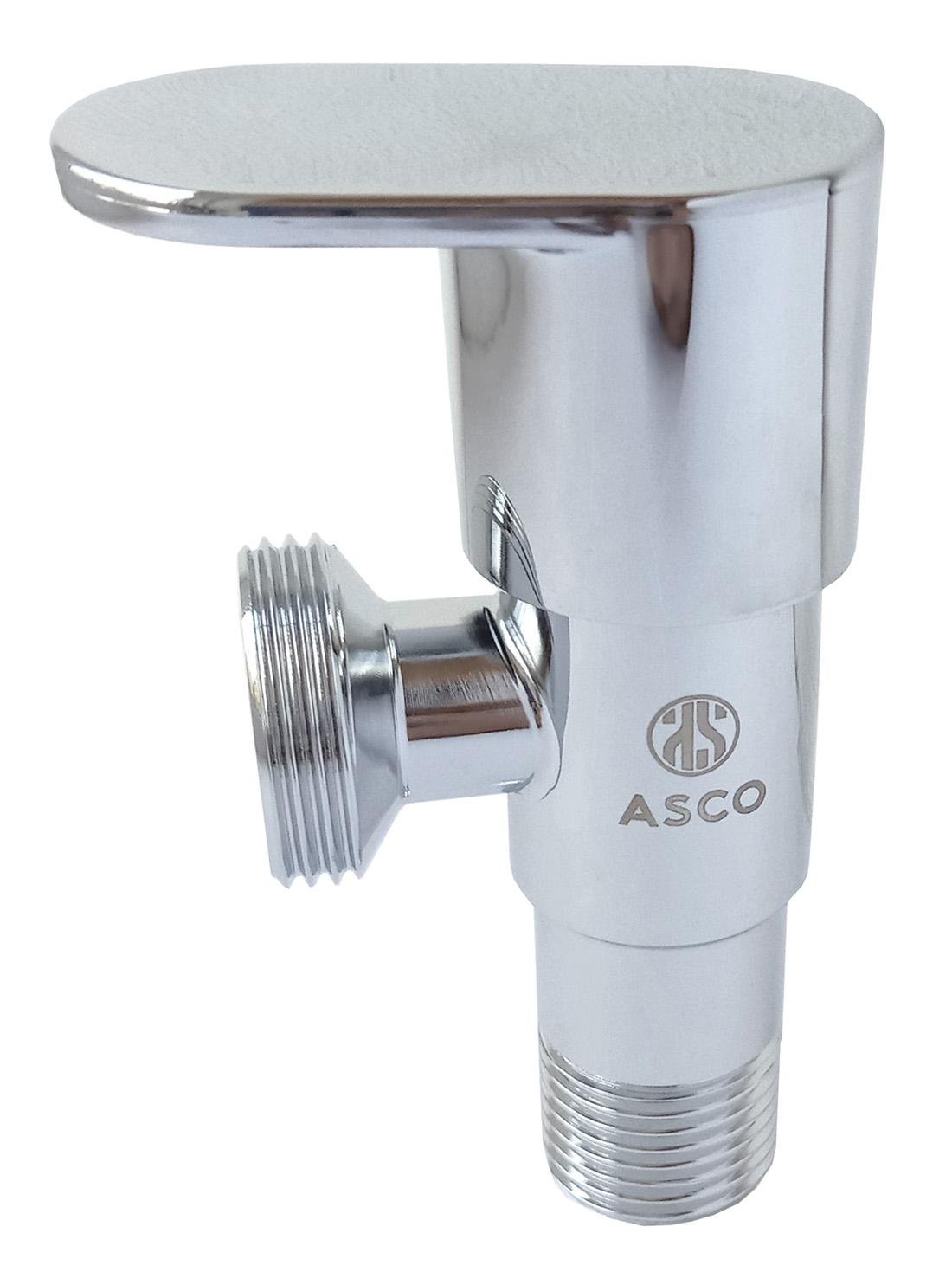 Кран для підключення сантехнічних приладів ASCO S.S.304 1/2x3/4" нержавіюча сталь (RS-AS-SS-304-04)