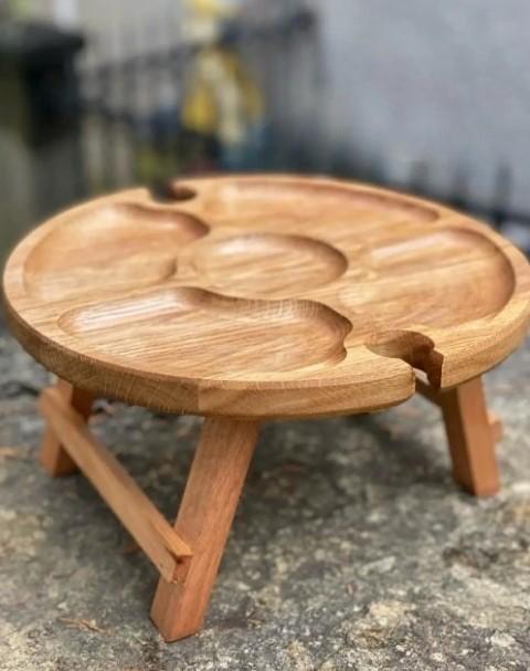 Столик винний на 2 келихи дуб 30х30х17 см (009ст) - фото 5 Столик винний на 2 келихи дуб 30х30х17 см (009ст) - фото 5