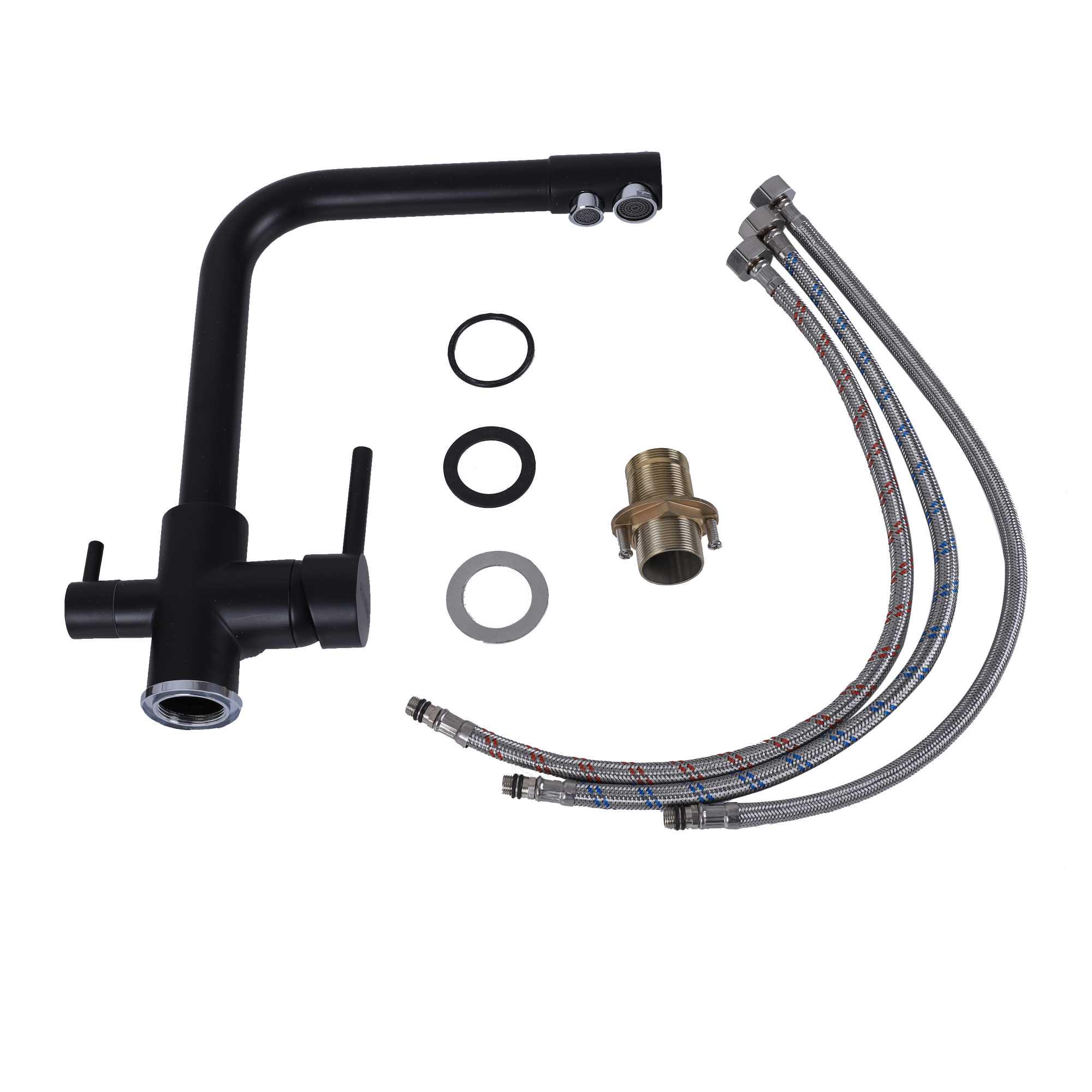 Смеситель кухонный под фильтр Platinum KT 14 Черный - фото 2 Смеситель кухонный под фильтр Platinum KT 14 Черный - фото 2