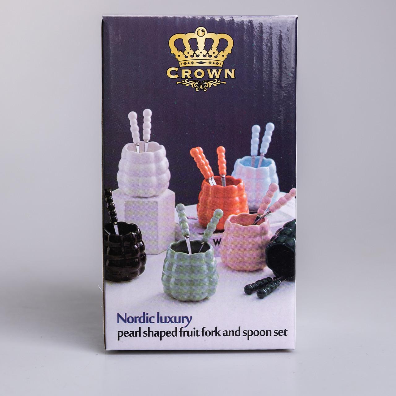 Набір десертних виделок та ложок з керамічними ручками та підставкою для 3 персон 7 приладів Помаранчевий - фото 6 Набір десертних виделок та ложок з керамічними ручками та підставкою для 3 персон 7 приладів Помаранчевий - фото 6