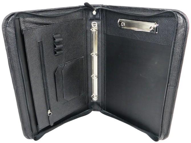 Папка деловая из натуральной кожи Portfolio Черный (super419_Port1021 black flotar)