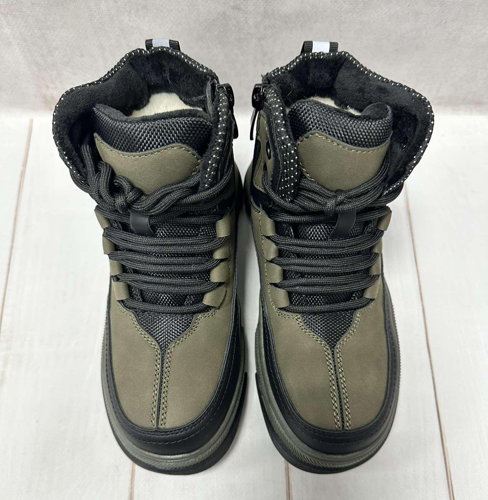 Кросівки зимові дитячі на овчині Paliament р.32 21 см Хакі - фото 5