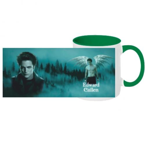 Кружка двухцветная с полной запечаткой Edward Cullen 320 мл Бело-зеленый (18451654-30-208033)