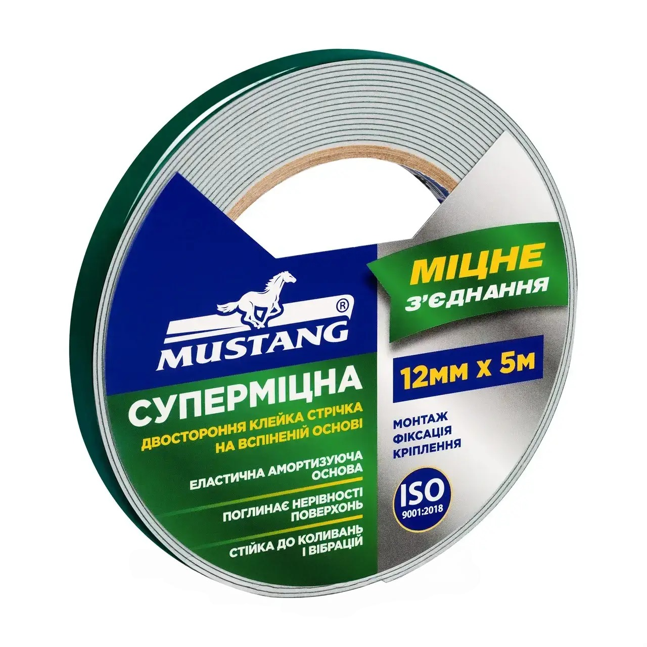 Двухсторонняя клейкая лента Mustang на вспененной основе 25 мм х 5 м (FT255) (3385)