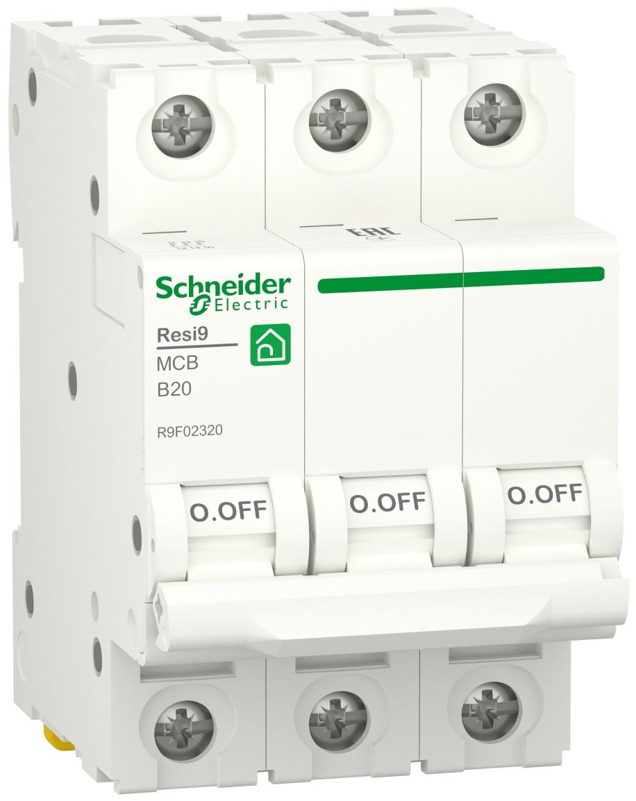 Автоматический выключатель Schneider Electric RESI9 3P 20A 6кА В (R9F02320) - фото 1