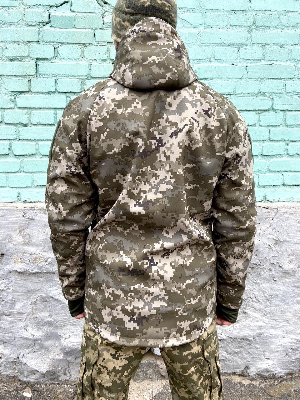 Куртка військова утеплена Tactic Soft Shell р. 48-50 Піксель (56124) - фото 3