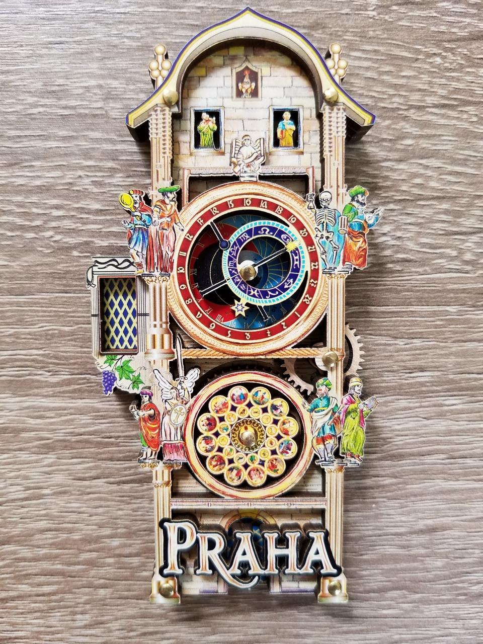 Сувенирный магнит "Praha" 3D-лазерная резка натуральное дерево 10,5х5х0,9 см (1167769386)