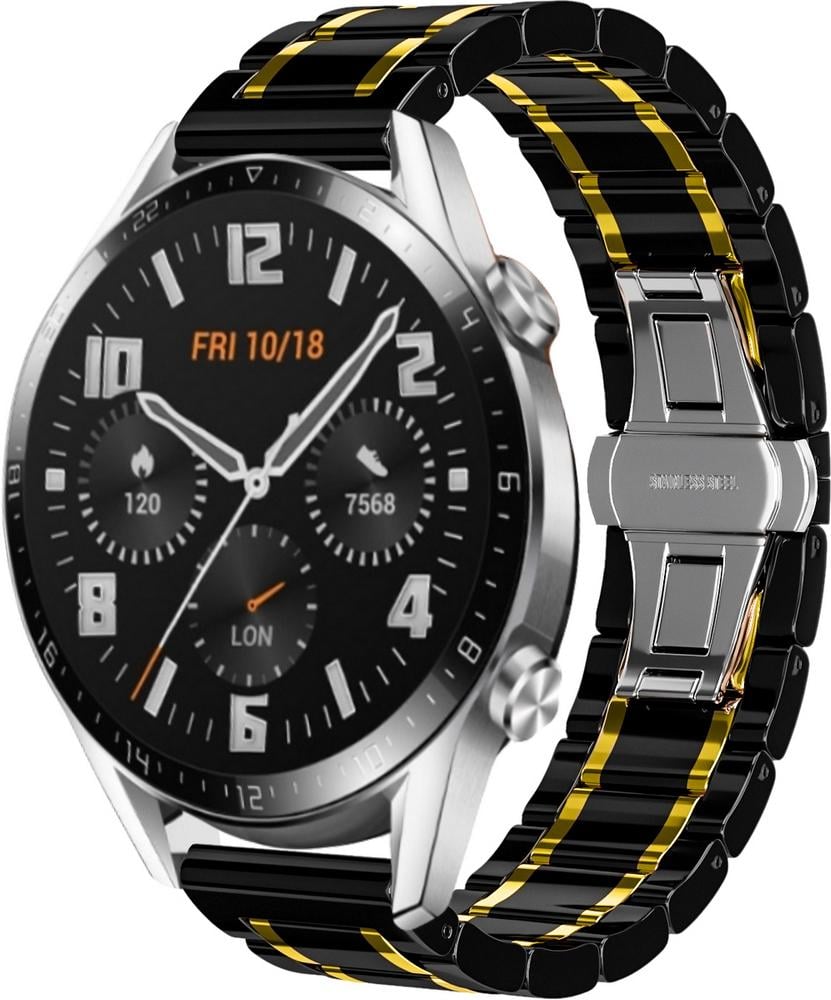 Ремешок керамический Ceramo для Huawei Watch GT 2 46 мм Black/Gold (28700-02)