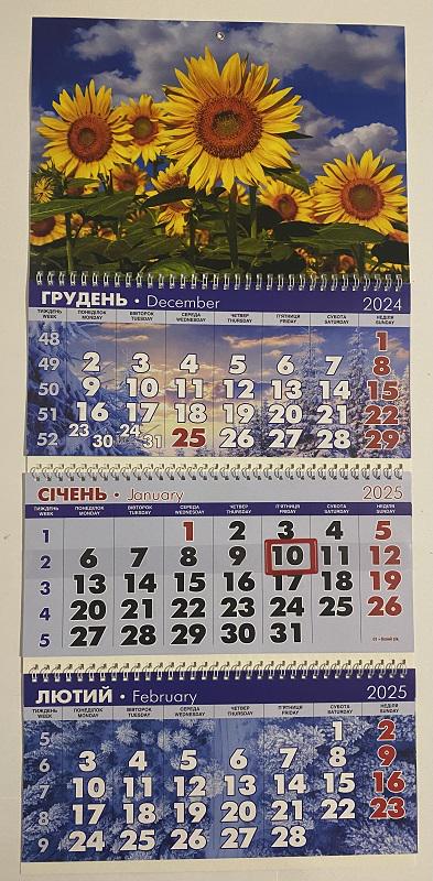 Календарь настенный квартальный 2025 г Подсолнухи №58 3 пружины (202511) Календарь настенный квартальный 2025 г Подсолнухи №58 3 пружины (202511)