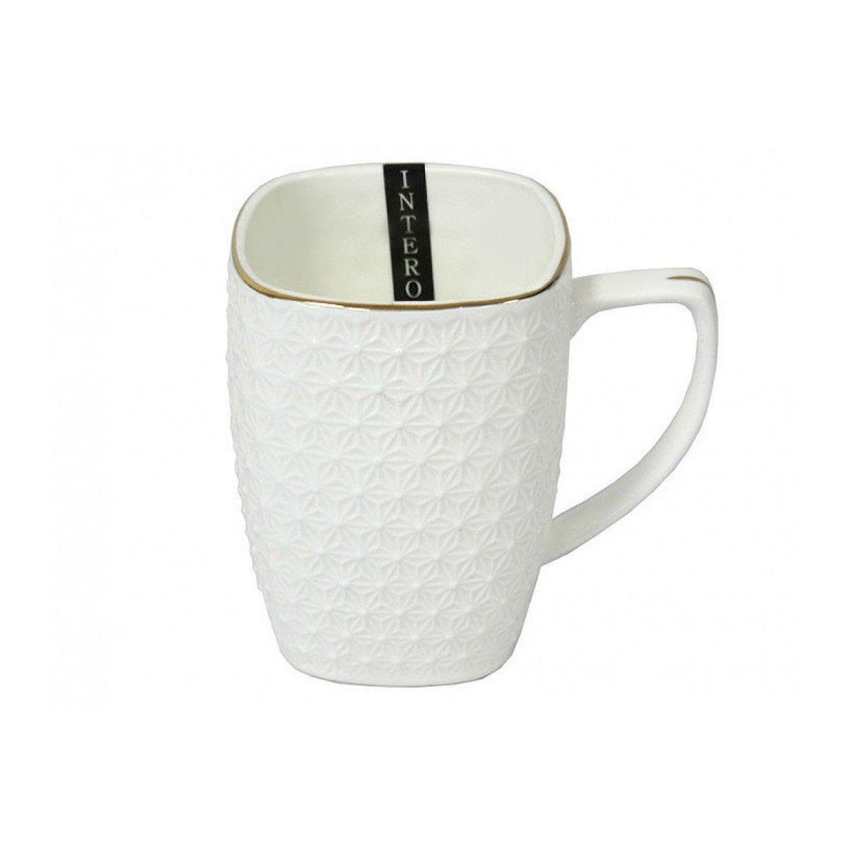 Чашка Interos Снежная королева 557309-А фарфоровая квадр 370 мл Белый (21545175)