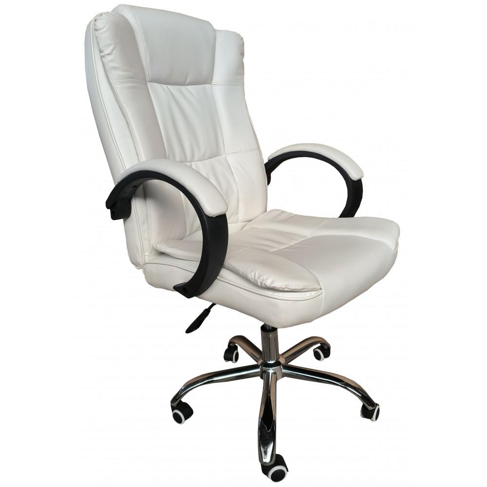Кресло офисное на колесах усиленное Bonro B-607 115x54 см до 140 кг Белый (4230011)