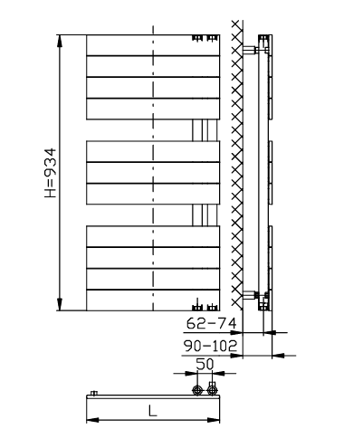 Полотенцесушитель водяной TRINNITY RIDGE 450/934 479W Белый (SW-108757) - фото 2 Полотенцесушитель водяной TRINNITY RIDGE 450/934 479W Белый (SW-108757) - фото 2