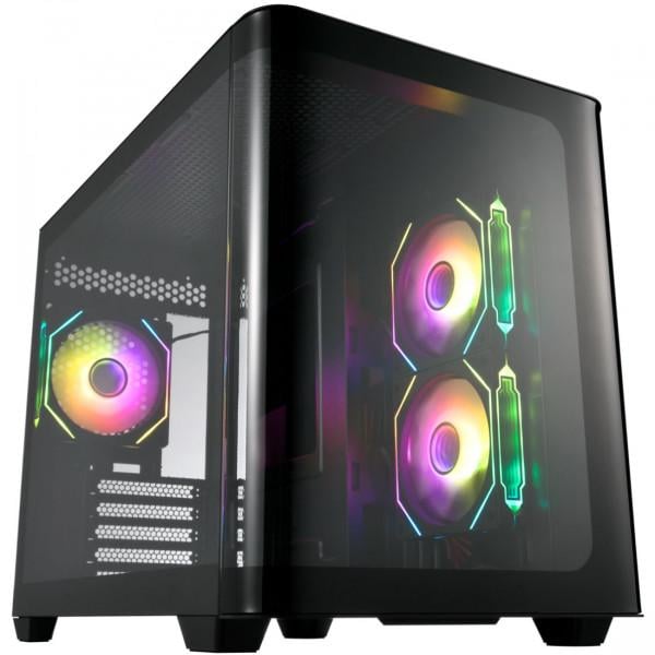 Корпус FSP S380-BA Midi Tower mATX без блока питания с 3х120 мм ARGB вентиляторами 2хUSB 3.0 и USB Type-C Черный