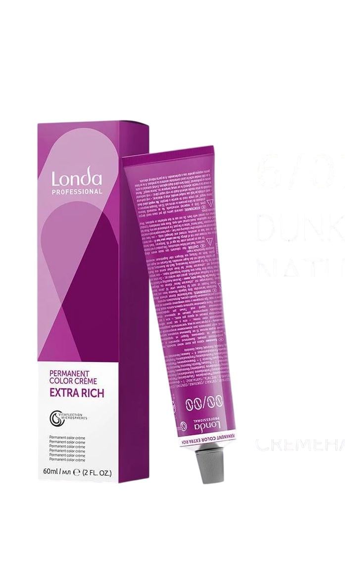 Краска для волос стойкая Londa Professional Permanente Color 6/07 Темный натуральный блондин коричневый 60 мл