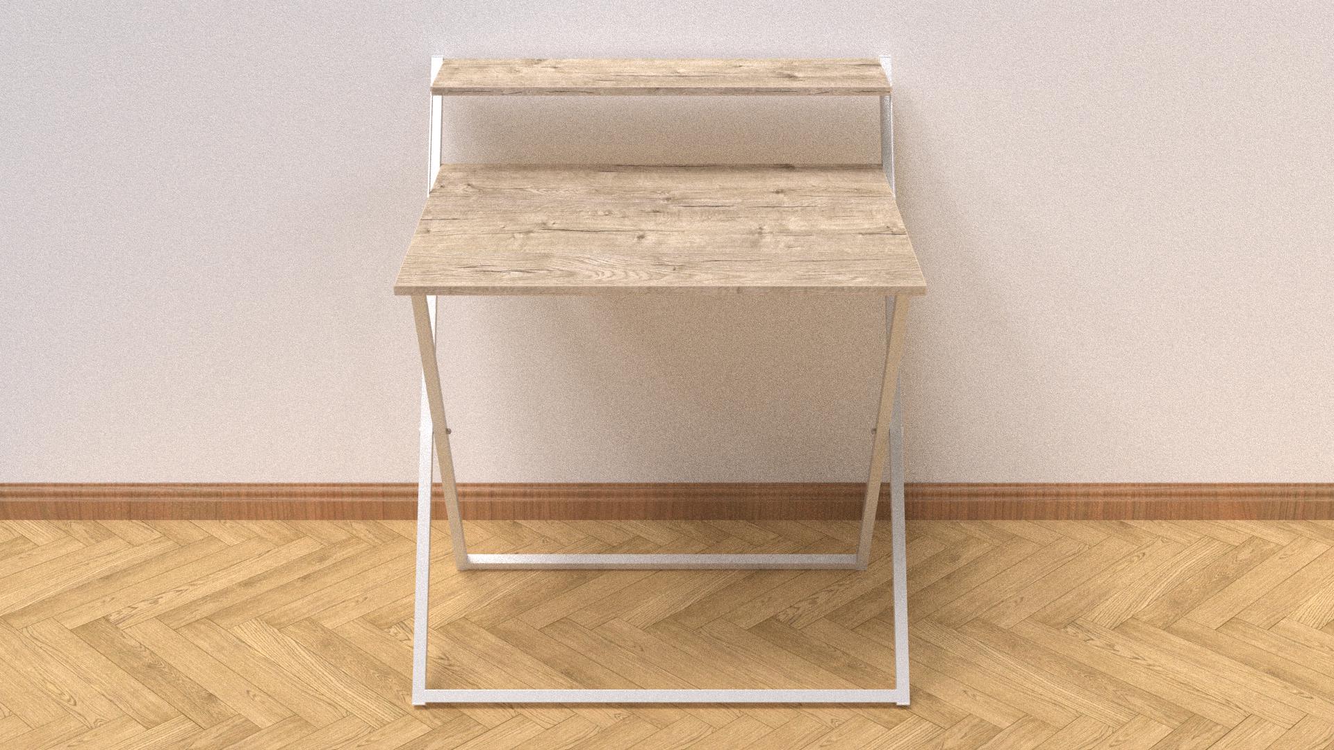 Стол трансформер компьютерный Ferrum-decor Компакт 2 16 мм 750x790x720 мм металл Белый/ДСП Дуб Шервуд (KOM209) - фото 4