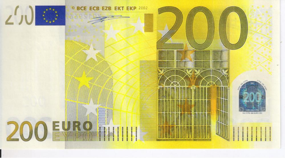 Коллекционная банкнота Германия 200 евро 2002 X R005 Дуйзенберг UNC (Б05415)