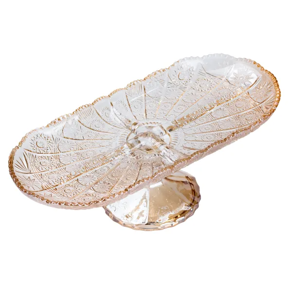 Фруктівниця блюдо для фруктів Lirmartur скляна 33,5х15х10,5 см на 4 секції Коричневий - фото 3