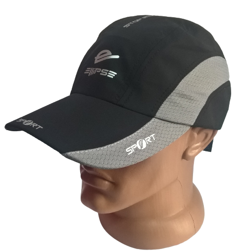Бейсболка мужская ELLIPSE 622/4BLG из плащевой ткани 58 см Черный/Серый