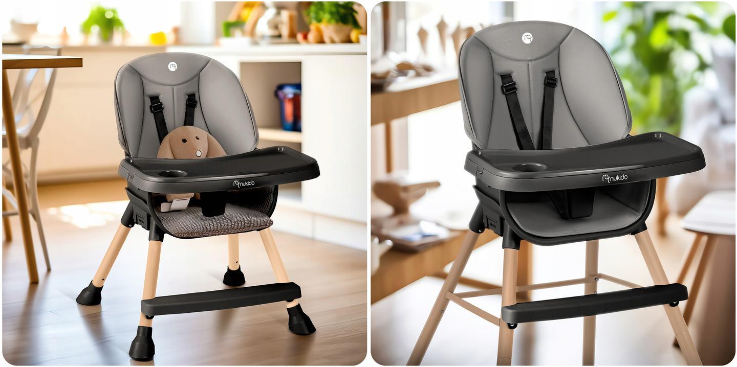 Стульчик для кормления Nukido Tilo 3в1 Серо-черный (701000) - фото 9