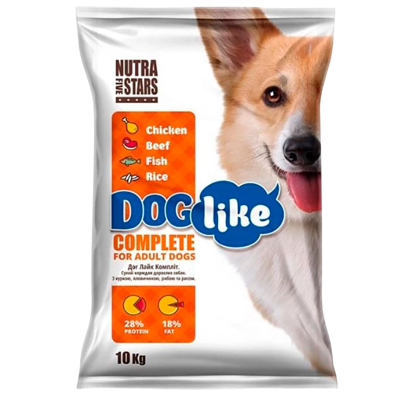 Корм для собак сухий Nutra 5 Stars Dog Like Complete з куркою/яловичиною та рибою 10 кг