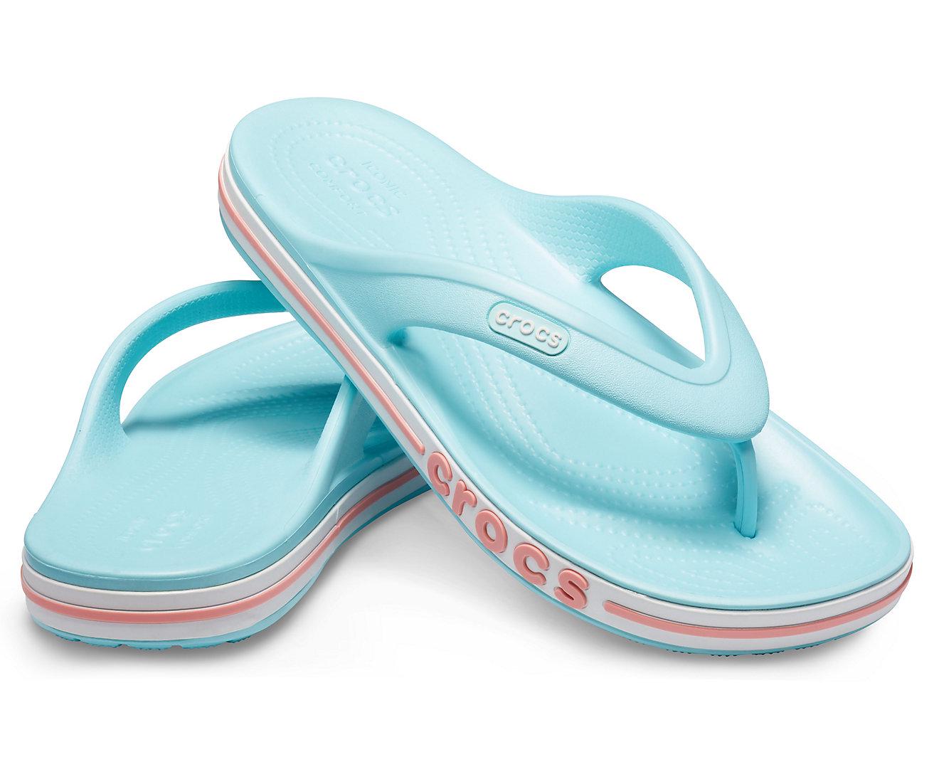 Вьетнамки Crocs Bayaband Flip M4W6 р. 36 22,5-23 см Ice Blue/Melon (205393) - фото 3