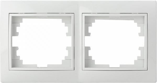Рамка 2-постовая АСКО 126х81 мм Белый (Pм-2-Fl-W)