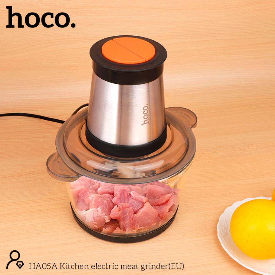 Измельчитель для блюд Hoco HA05A Kitchen electric meat grinder 300W 2 л Серебряный - фото 14