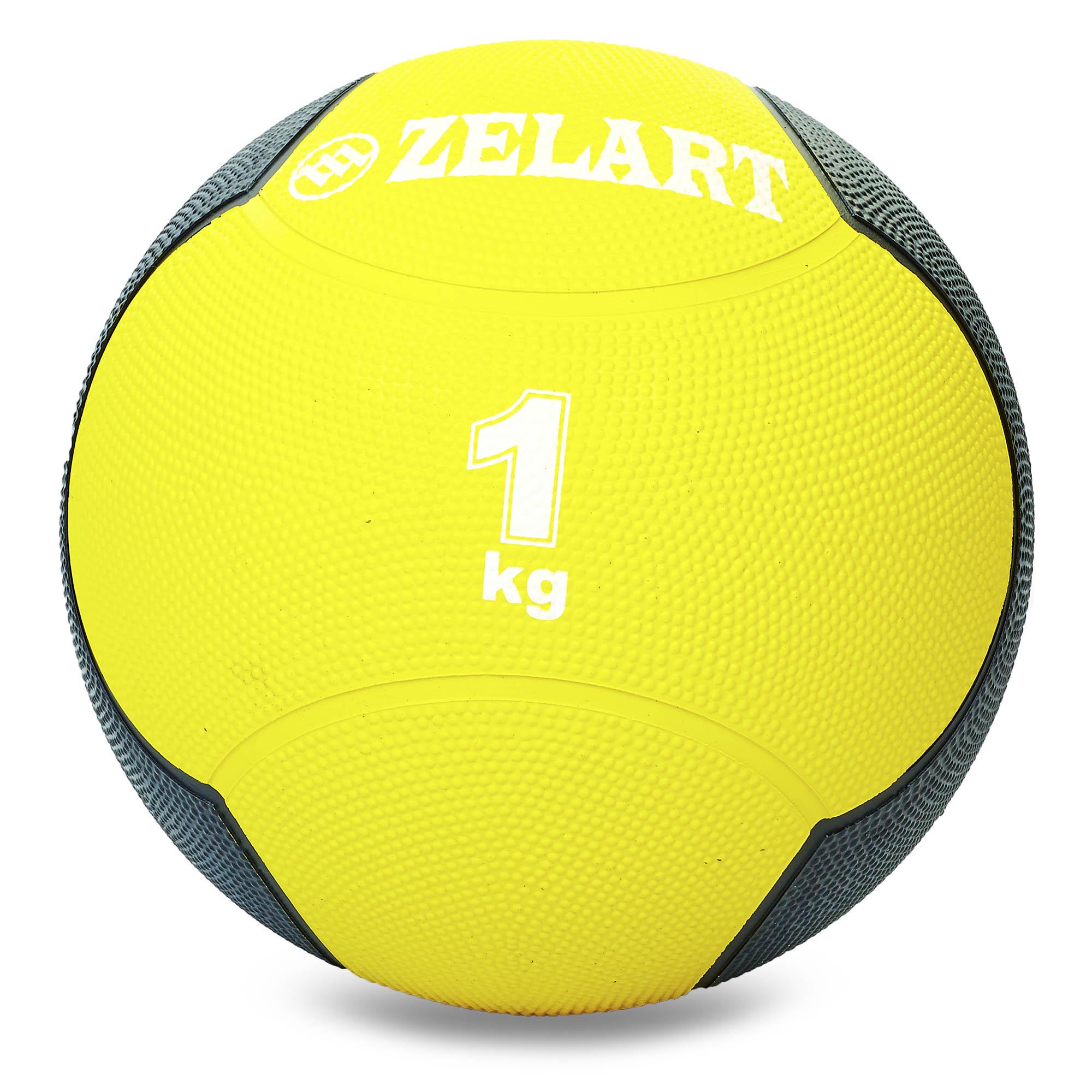 М'яч медичний медбол Zelart Medicine Ball FI-5121-1 1кг Жовтий/Чорний (DR003475) - фото 1