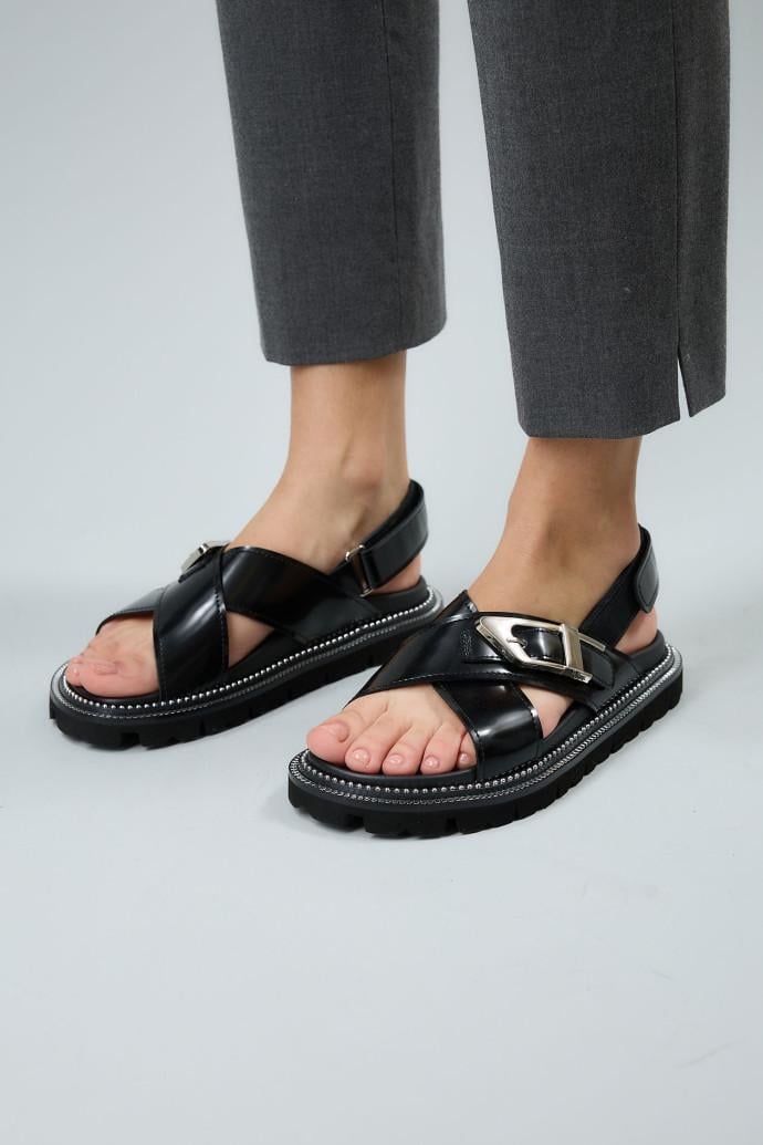 Босоножки женские LONZA кожаные р. 38 Черный (186682)