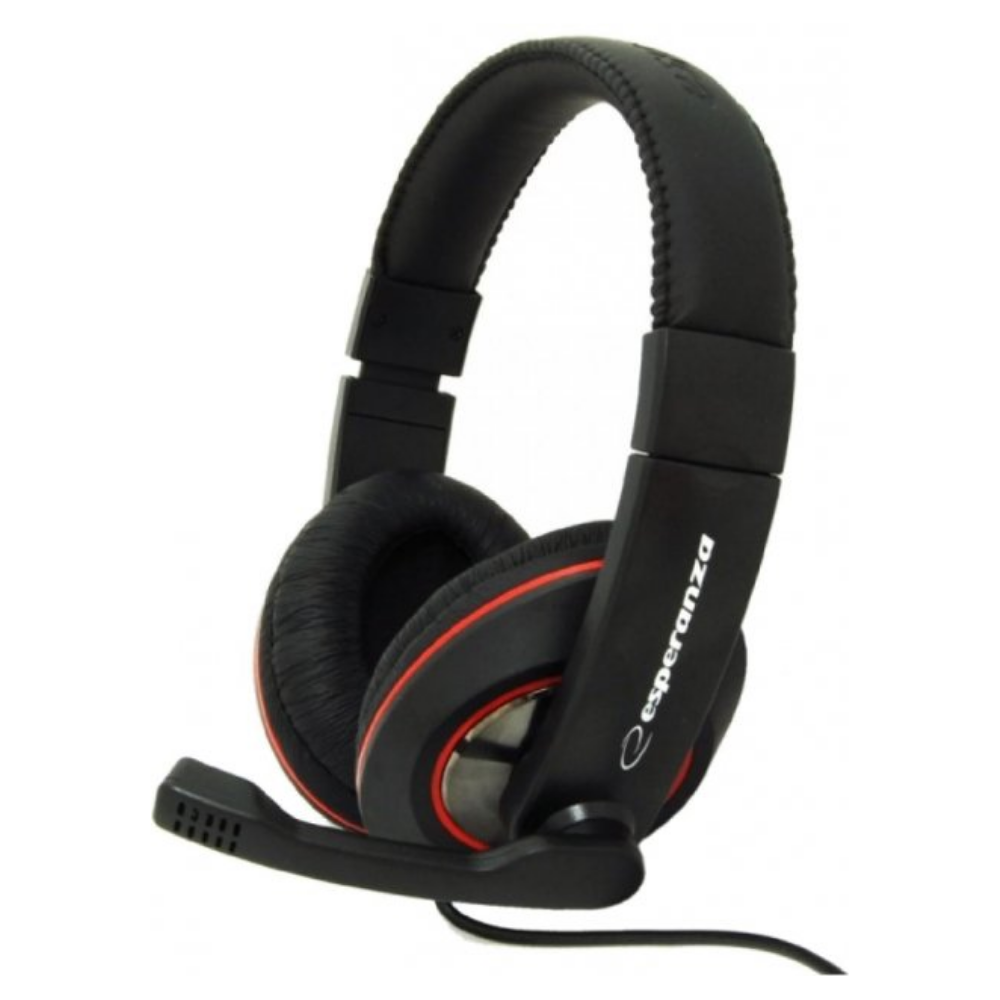 Наушники проводные с микрофоном Esperanza Headset EH118 Black