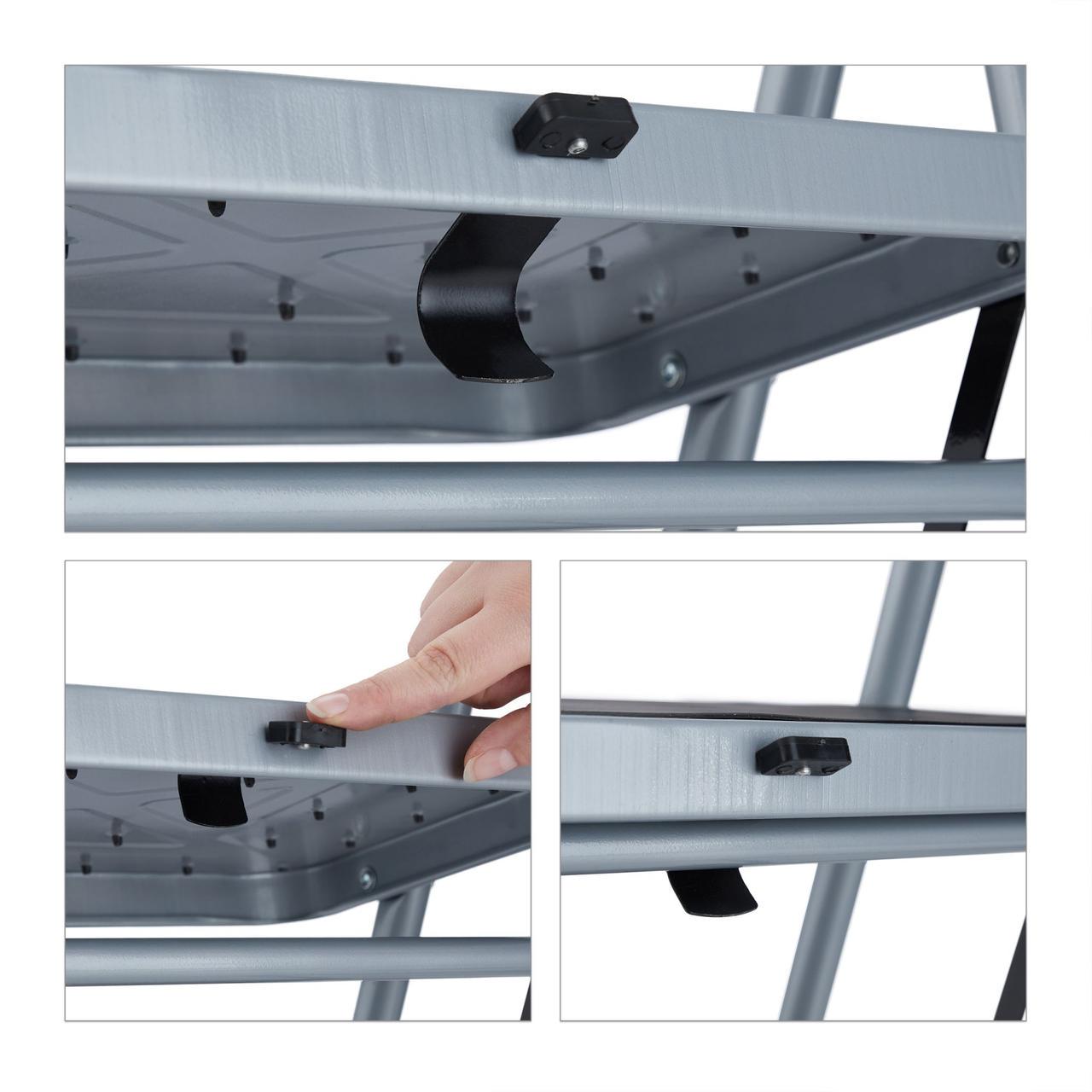 Стрем'янка розкладна Relaxdays на 2 сходинки Сірий/Чорний - фото 7 Стрем'янка розкладна Relaxdays на 2 сходинки Сірий/Чорний - фото 7