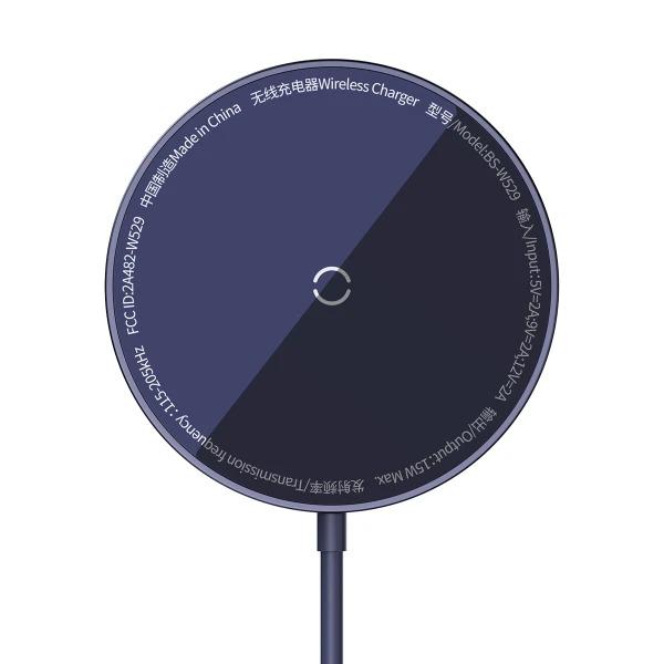 Зарядний пристрій для телефонів бездротовий BASEUS Simple Mini3 Magnetic Wireless Charger 15 Вт Purple (13e8c956)