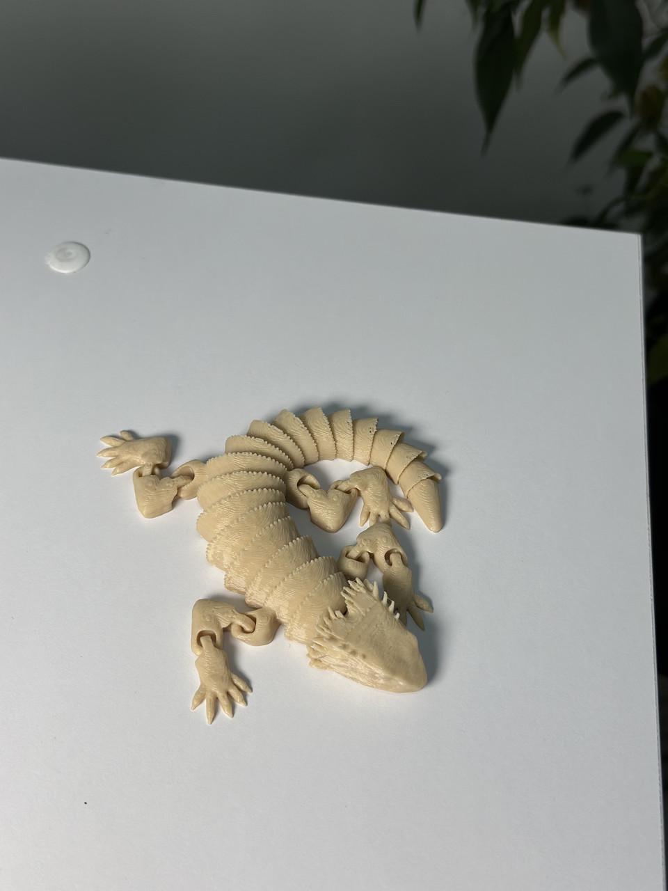 Іграшка рухома антистрес ящірка 15 см Бежевий - фото 2 Іграшка рухома антистрес ящірка 15 см Бежевий - фото 2