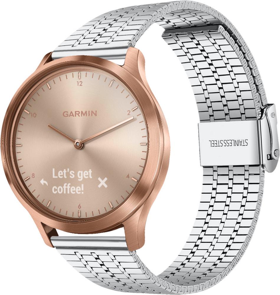 Браслет металлический Counic для Garmin Vivomove HR Silver (34025-59)