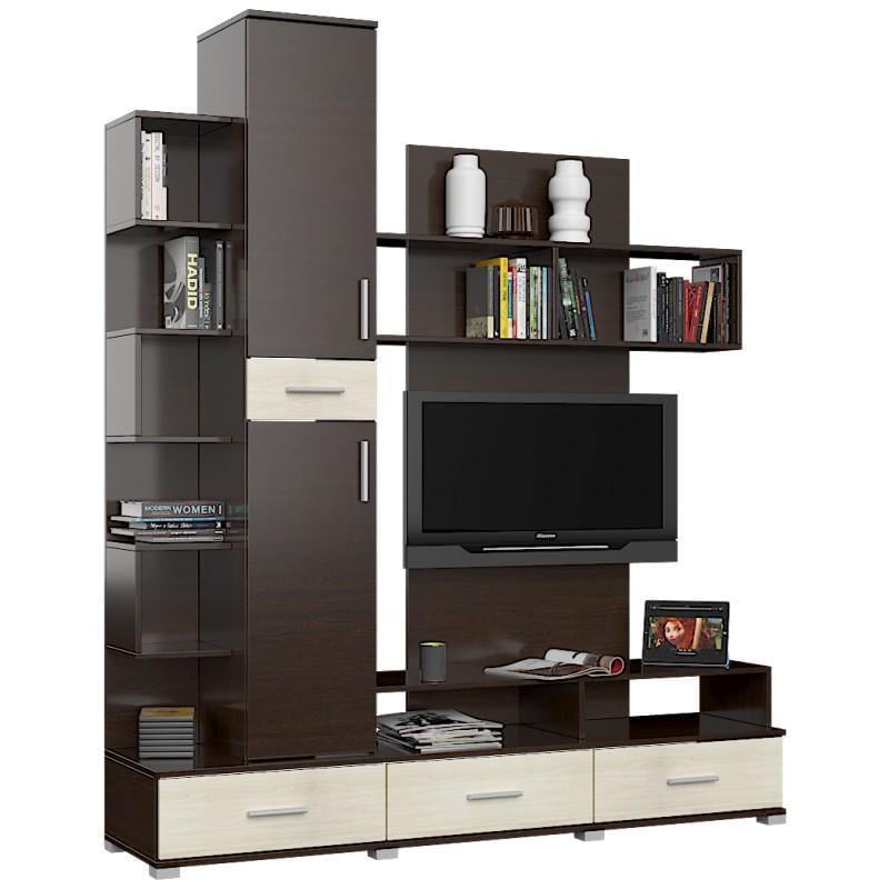 Стенка в гостиную Еверест Бриз Венге/Дуб молочный (111369)