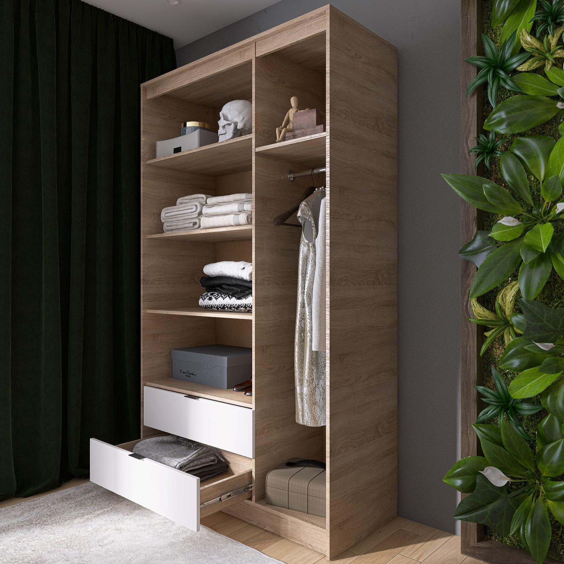 Шкаф Everest Сити 1200 1202х500х2046 мм Сонома/Белый (11431) - фото 6 Шкаф Everest Сити 1200 1202х500х2046 мм Сонома/Белый (11431) - фото 6