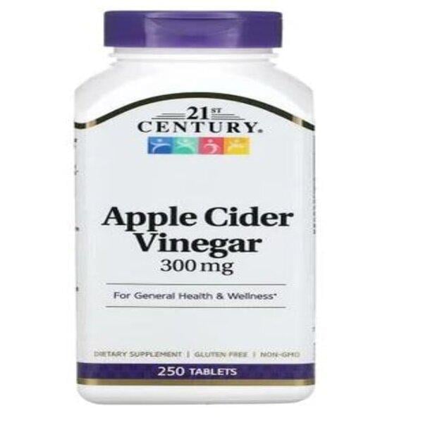 Уксус яблочный 21st Century Apple Cider Vinegar 300 мг 250 табл. (000023110)