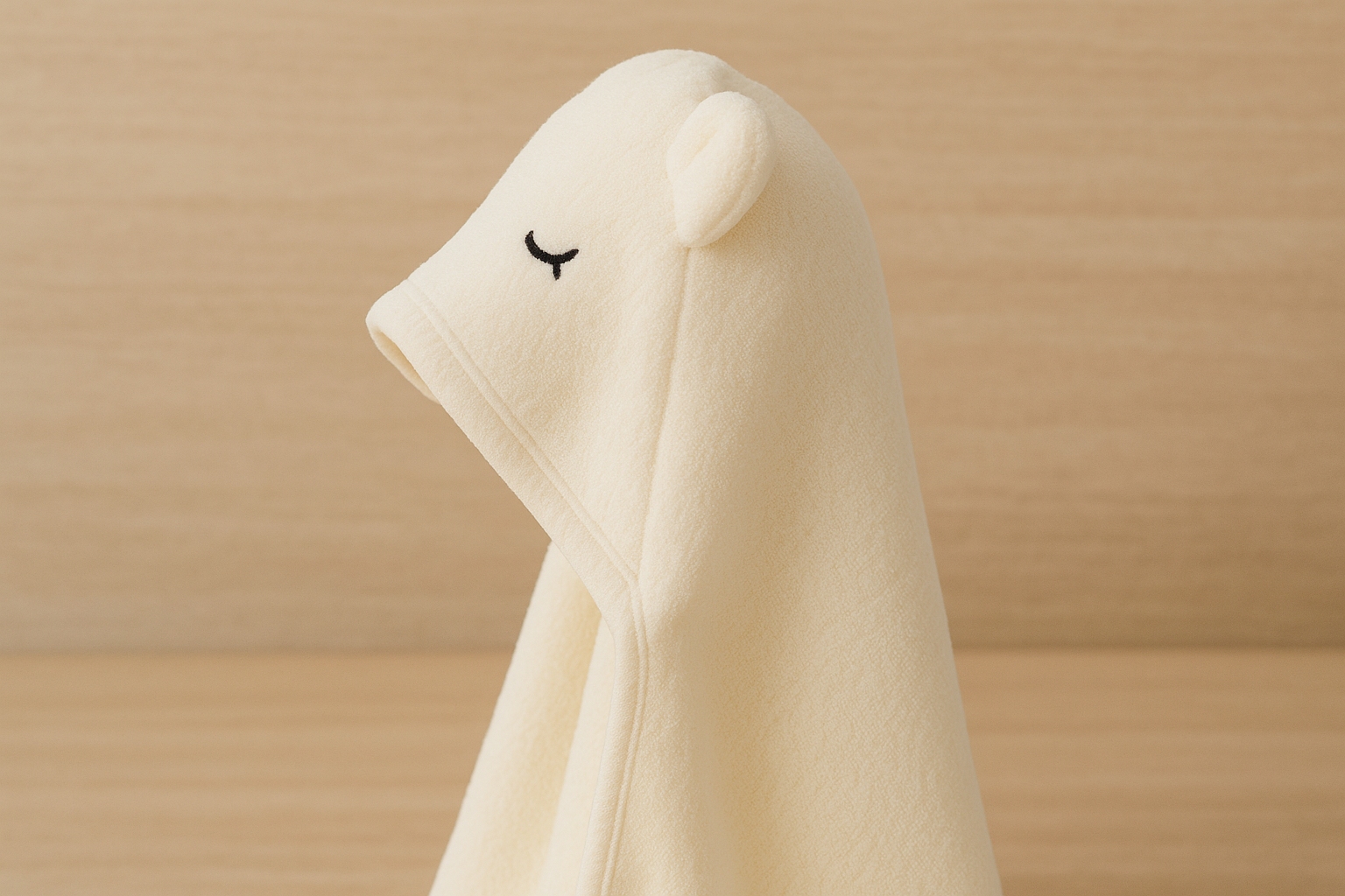 Полотенце-плед детское с капюшоном Медведь микрофибра 80х80 см Бежевый (DP-796-51/beige) - фото 4 Полотенце-плед детское с капюшоном Медведь микрофибра 80х80 см Бежевый (DP-796-51/beige) - фото 4