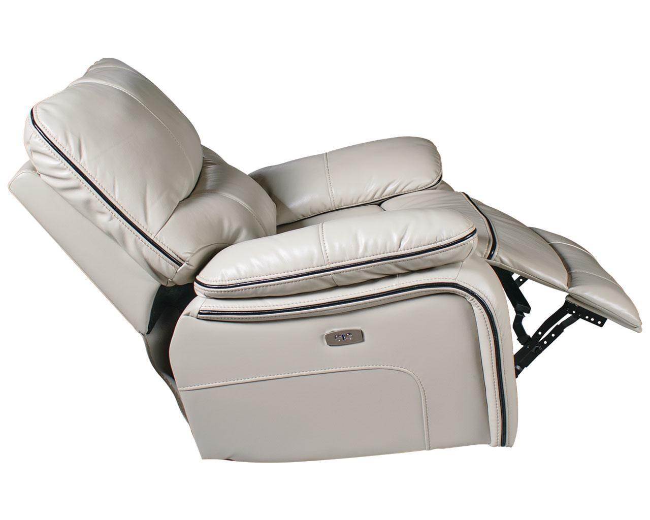 Кресло реклайнер электрическое эко-кожа Бежевый (25239549)