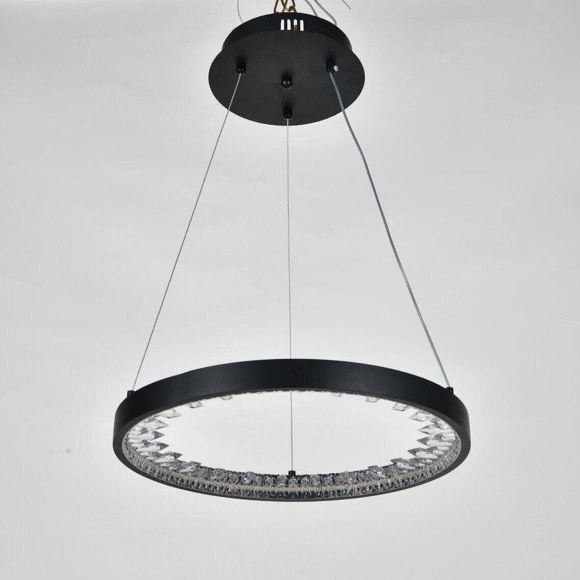 Люстра светодиодная Sirius с плафоном-кольцом 25W 3000K/4500K/6000K Черный (G23529-40 BK)