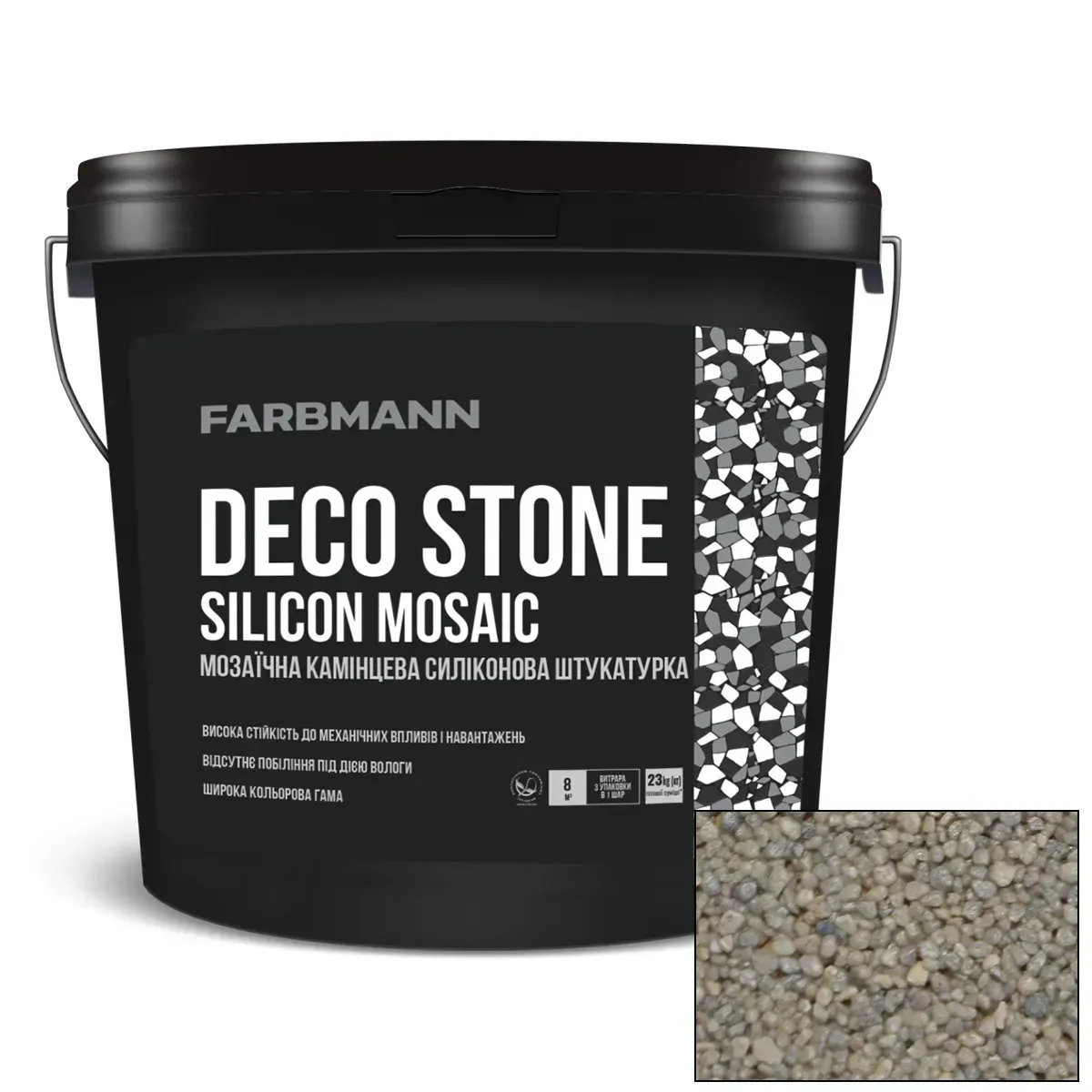 Штукатурка мозаичная силиконовая Farbmann DECO STONE SILICON MOSAIC QT1 23 кг (2761544495)
